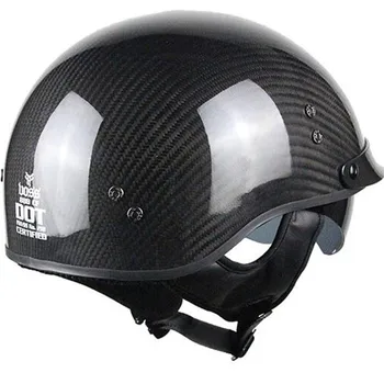Nemokamas pristatymas 1pcs Derliaus 3/4 Atidaryti Veido šalmas casco moto capacete Anglies pluošto Retro Motoroleris, Motociklas Helme