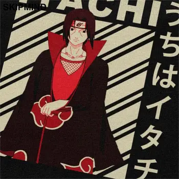 Naruto Shippuden Marškinėlius Vyrams Medvilnės Itachi Uchiha Marškinėliai Anime, Manga Tees Įgulos Kaklo trumpomis Rankovėmis Miesto marškinėliai Drabužių Dovana