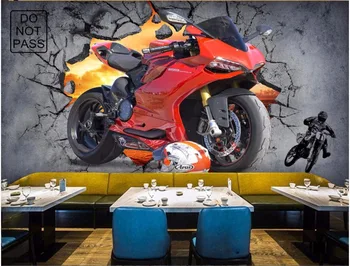 3d tapetai pasirinktinius nuotraukų didelės Pramoninės vėjo motociklo skaldyti sienos juostą 3d sienų freskomis sienos dokumentų namų dekoro kambarį
