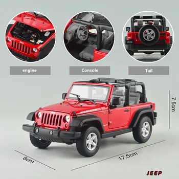 WELLY 1:24 Jeep Wrangler Hardtop automobilių lieti automobilio modelis, modeliavimas, automobilių apdailos surinkimo dovana žaislas liejimo modelis berniukas žaislas