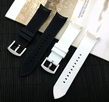 Prabangos prekės ženklo 23 mm išlenktas silikono guma watchband diržas Armani laikrodžio juosta, diržu, AR5978AR5977AR5985AR0584AR059593 logotipas