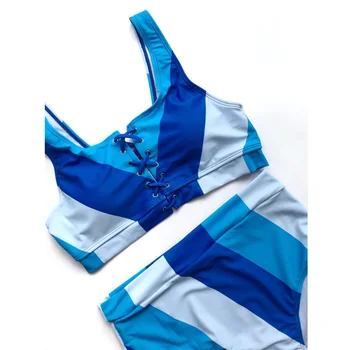 Aukštos Juosmens Bikini 2021 Seksualių Moterų maudymosi kostiumėlį, maudymosi Kostiumėliai, Moterų Brazilijos Tvarstis Kratinys Bikini komplektas Biquini Maudymosi Kostiumas