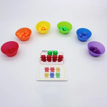 1 Set Skaičiuoti Tenka Su Krovimas Puodeliai Montessori Vaivorykštė Atitikimo Žaidimas Švietimo Spalvos Rūšiavimo Žaislai Mažiems Vaikams Baby