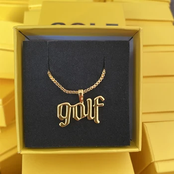 GOLFO WANG 3D logotipas karoliai spalvinga raidžių Hip-Hop mados riedlentė rap mados asmenybės karoliai