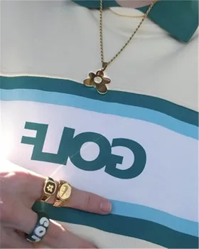 GOLFO WANG 3D logotipas karoliai spalvinga raidžių Hip-Hop mados riedlentė rap mados asmenybės karoliai