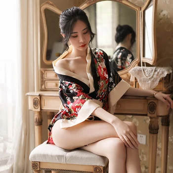 Seksualus Sijonas Seksas, Erotinis apatinis Trikotažas, Kostiumai Cosplay Japonijos Moterų Megztinis Kimono Jungiamąją Vienodas naktinis klubas Etapo Veiklos