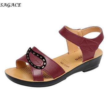 SAGACE vasaros moterų plokščiadugnis pedalo sandalai feminina batai 2019 metų moteris komfortą Atsitiktinis Romos Paplūdimio Butas sandalai plus size #