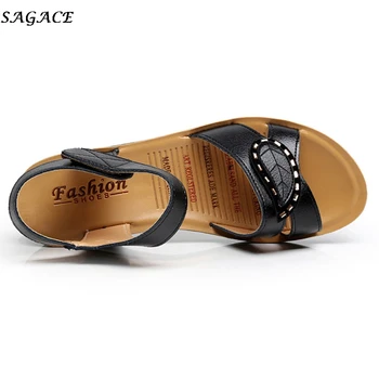 SAGACE vasaros moterų plokščiadugnis pedalo sandalai feminina batai 2019 metų moteris komfortą Atsitiktinis Romos Paplūdimio Butas sandalai plus size #