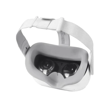 Už Oculus Quest 2 VR Ausines Silikono Akių Kaukė Apima Padas Kvėpuojantis Kovos su prakaito Šviesos Blokavimas Akių Padengti Oculus Quest 2