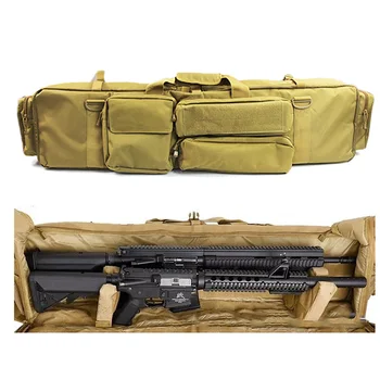 Karinių Ginklų Bag Kuprinė Dvigubai Šautuvas Maišelį Atveju M249 HK416 AUG AR15 G36 AKM Airsoft Karabinas Krepšys su Peties Dirželis