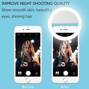 Universalus Selfie Lempa, Mobilusis Telefonas Objektyvas Nešiojamų Flash Žiedas LED Šviesos Žiedo Įrašą Šviesos 