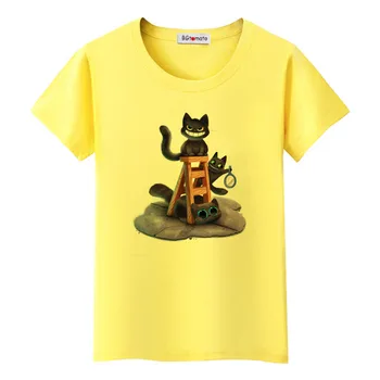 BGtomato Blogio šypsena katė marškinėlius naują atvykimo populiarus stilius mada katė viršūnes super cool vasaros t-shirt originalus prekių mados marškinėliai