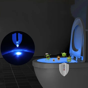8 Spalvos UV Dezinfekavimo Tualetas Lempos Sterilizuotas Apšvietimas, Vonios kambarys Nakties Šviesos Protingas Pasiūlymas Indukcijos Įjungimo