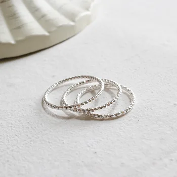 925 sterlingas sidabro vestuviniai žiedai moterims fine jewelry, minimalistinė geometrinių bendras žiedas moterų reikmenys mergina dovanos