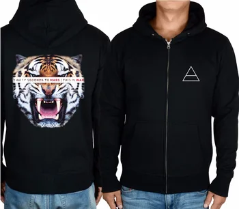 9 dizaino Harajuku tigras Užtrauktukas hoodies 30 Sekundžių, į Marsą Punk Rock striukė 3D metalo palaidinukė tracksuit Kaukolė sudadera vilnos