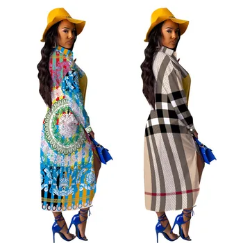 Afrikos Suknelės Moterims Dashiki Vasaros Plius Dydis Suknelė Ponios Tradicinių Afrikos Spausdinti Drabužių Heidi Bazin Ankara Suknelės