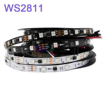 5m/roll Adresuojamo WS2811 WS2815 5050 RGB Led šviesos Juostelės DC12V WS2811 IC WS2812B Atnaujinti Išmaniųjų Pikselių led lempos Juosta 30/60leds/m