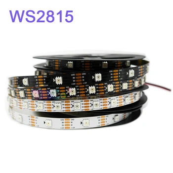 5m/roll Adresuojamo WS2811 WS2815 5050 RGB Led šviesos Juostelės DC12V WS2811 IC WS2812B Atnaujinti Išmaniųjų Pikselių led lempos Juosta 30/60leds/m