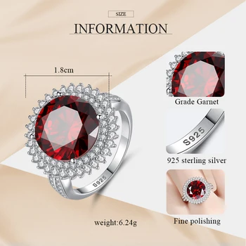 KALETINE 925 Sterlingas Sidabro Karūna Žiedai Moterims Prabangus Žiedas Moterų Vestuves Raudonas Granatas Kristalų 2019 bižuterijos