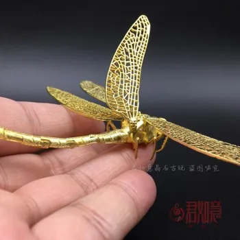 Prabangus retro auksu Dragonfly ornamentu