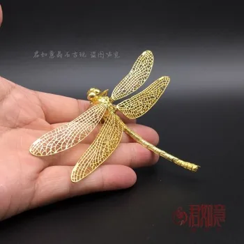 Prabangus retro auksu Dragonfly ornamentu