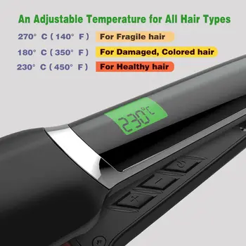 Ocaliss 83 Profesinės Titano Plaukų Ištiesinimo priemonės, Reguliuojamas Temperatūros Skaitmeninis LCD Ekranas 100-240V 30 Šilumos Iki
