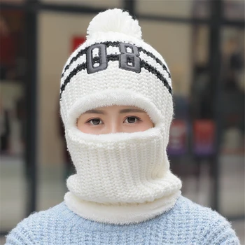 2019 Žiemos Aksomo, Skrybėlės Moterims Storio Jojimo Vilnos Beanies Skrybėlę Moterų Mielas Earmuffs Šilta Kepuraitė Su Antkrūtiniais Megzti Vėjo Skrybėlės