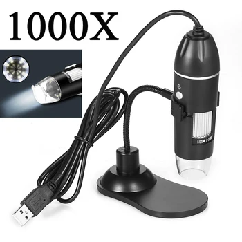 KKmoon Reguliuojamas 1000X 1600X USB Skaitmeninis Mikroskopas su Kamera Endoskopą 8LED didinamasis stiklas su Metalo Stovas Didinimo Endoskopą