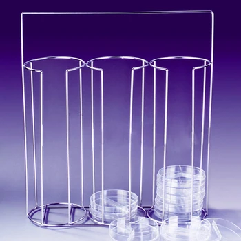 Laboratorinės Priemonės Petri Lėkštelę Lentynos Iš Nerūdijančio Plieno, 3 Tinklelis Nešiojamų Stovo Eksperimentą Chemijos Prekes