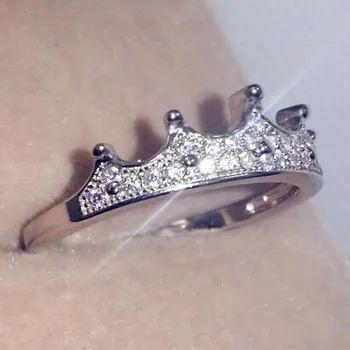 925 skiedra Spalvos Deimantų Anillos de Žiedas Crown Princess Karalienė Akmuo Moterims sidabro 925 papuošalai topazas moterų žiedas