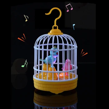 Balso Kontrolė Mini Paukštis Narve, Žaislai Vaikams Naujovė Indukcijos Žaislas Juokinga Modeliavimas Paukštis Narve Vaikams, Žaislas, Be Baterijų,