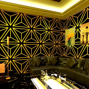 Beibehang Europos valdovų Rūmuose, KTV privatų kambarį, prabangus viešbutis, lobby gryno aukso foną Atspindintis šviesą baras sienos popieriaus 3D