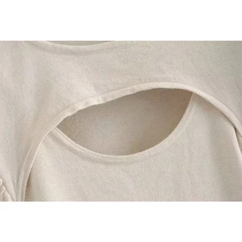 2020 m., Nauja Rudens Žiemos Moterų Krūtinės Tuščiaviduriai Dugno Marškinėliai Mados Seksualus, Prašmatnus ilgomis Rankovėmis Elastinga marškinėliai Moteriška Undershirt