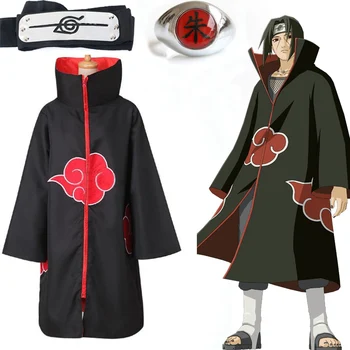 Anime Naruto Akatsuki Apsiaustą, Cosplay Kostiumų Uchiha Itachi Žiedo Lankelis Moterims, Vyrams, Dovanos