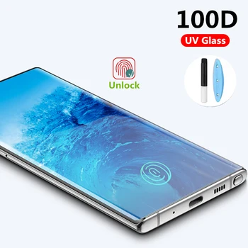 100D UV nano skysčio Grūdinto Stiklo plėvelė Samsung Galaxy S20 Ultra s10 5G 10 pastaba plus Screen Protector visą klijai padengti stiklo