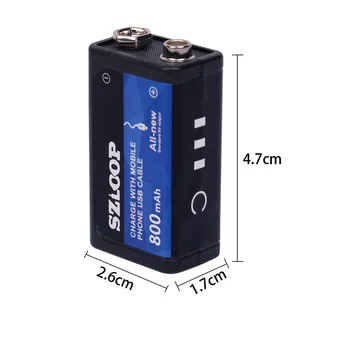 SZLOOP 9V 800mAh USB Įkrovimo Lipo Baterija RC Sraigtasparnio Modelis Mikrofonas RC Sraigtasparnis Dalis