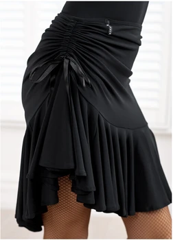 Moterų lotynų sijonas Square dance šokių sijonas juodas kūnas, sijonas sijonas traukti virvę saugos kelnes lotynų šokių sijonas