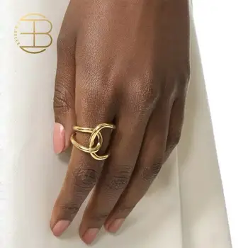 2020 M. Nauja Minimalistinė Ajustable Virvės Laidai Aukso Piršto Žiedai Moterims Moteriški Gatvės Stiliaus Karšto Pardavimo Mobius Žiedas