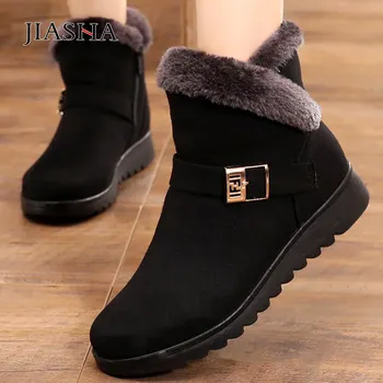 No-slip patogūs žieminiai batai moterims, batai 2021 naują užtrauktuką kietas pliušinis šiltas moterų batai laisvalaikio bateliai moteris sniego boot