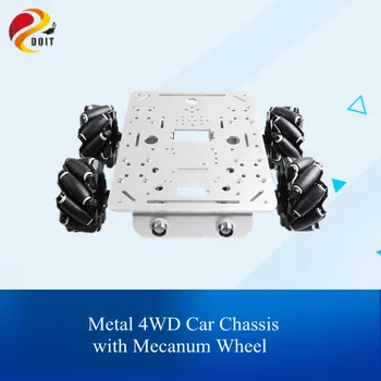 4WD Smart Automobilių Važiuoklės Su 80mm Mecanum Varantys Metalo Transporto priemonės Su Mecanum Padangų Protingas Robotas Automobilių Chasis IY Automobilių rinkinys