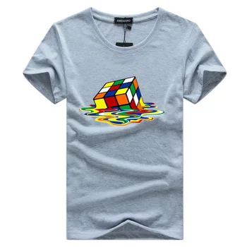 SWENEARO Naujas 2019 m. vasarą Rubiko spausdinti juokingi marškinėliai vyriški atsitiktinis O-kaklo trumparankoviai prekės Marškinėlius vyrų hip-hop Tee marškinėliai vyras