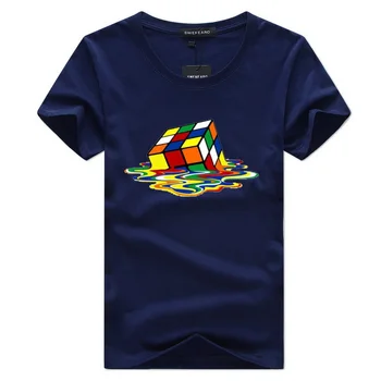SWENEARO Naujas 2019 m. vasarą Rubiko spausdinti juokingi marškinėliai vyriški atsitiktinis O-kaklo trumparankoviai prekės Marškinėlius vyrų hip-hop Tee marškinėliai vyras