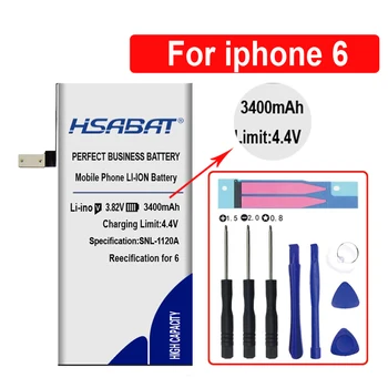 HSABAT Top Brand Naujas 3400mAh Bateriją, skirta iPhone 6 6G Baterija iPhone6 4.7