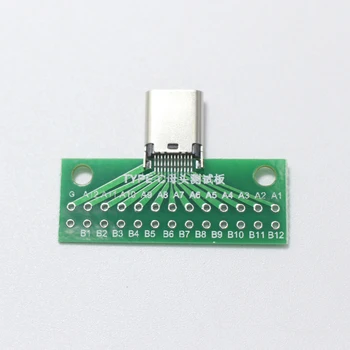 1pcs USB 3.1 C Tipo Jungtis 24 Pin Female Lizdas lizdas adapteris, lydmetalio vielos ir kabelinė 24P PCB Lenta