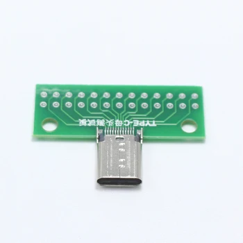 1pcs USB 3.1 C Tipo Jungtis 24 Pin Female Lizdas lizdas adapteris, lydmetalio vielos ir kabelinė 24P PCB Lenta