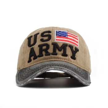 Naujas JAV Armijos Vyrų Bžūp Plauti Medvilnės Derliaus Beisbolo kepuraitę Siuvinėti Raštais Tėtis Skrybėlę Kaulų Atsitiktinis Saulės Skrybėlės JAV Vėliava Moterų Rinktinėje
