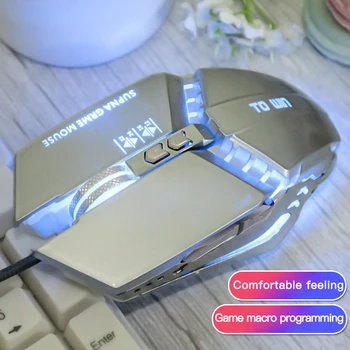 Laidinės Pelės 7-Mygtukas, Mechaninis Metalo Makro Apibrėžimas Pelės USB Šviesos Pelės RGB Žaidimų Ergonomiškas Pelės