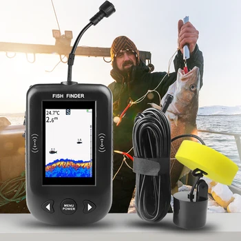 Erchang XF02-C Nešiojamų Žuvų Ieškiklis Gylio Sonaras Patikimesnę Signalizaciją 9m Kabelis atsparus Vandeniui Fishfinder Žvejybos Aido geresnį, Žvejybos