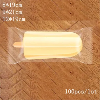 Naujas Stilius Skaidrus Dantytas Plastiko Ledų Pakuotės Maišelis Maisto Opp Popsicle Pakuotės Maišelis Kepimo Pack 3 dydžių 100vnt/daug