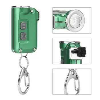 Mažas Žibintų Kišenėje Mini Žibintuvėlis Dvigubas Jungiklis Baltas LED Žibintuvėlis USB Įkrovimo Lanterna Pultelio Šviesos Kuprinė su Baterija